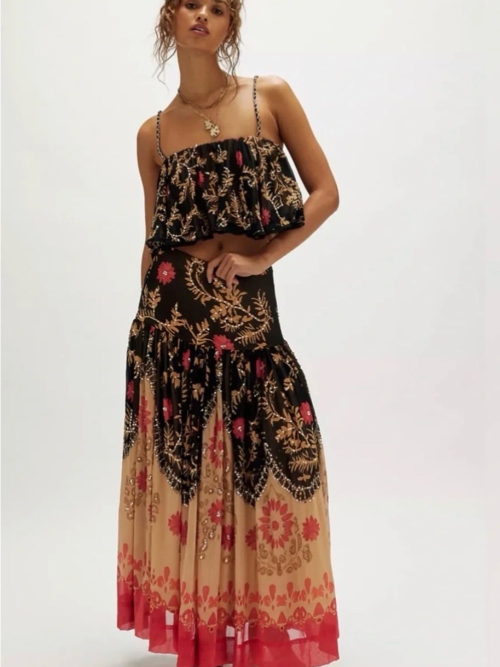 *SOLD OUT* Free People Bali Almost Like Fate Maxi Skirt Set SZ Medium MSRP$700
